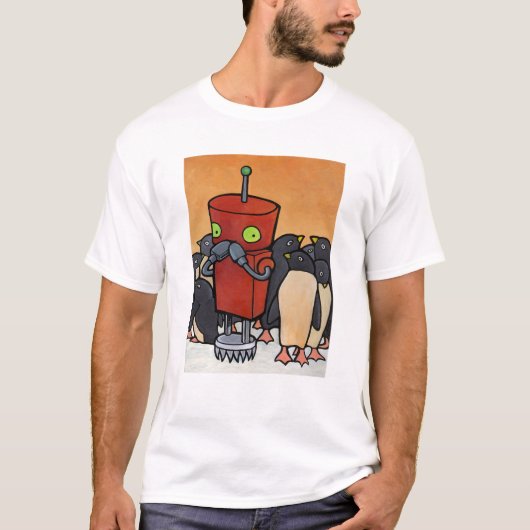 T-shirt Robot et pingouins (Devant)