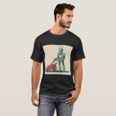 T-shirt Robot et tondeuse Retro Sci Fi (Devant entier)