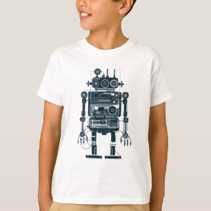 T-shirt Robot fait d'équipement analogique rétro
