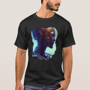 T-shirt Robot femelle Sci Fi Cyborg Unique Futuriste Numér