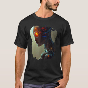 T-shirt Robot Féminin Science-Fiction Cyborg Futuriste Uni