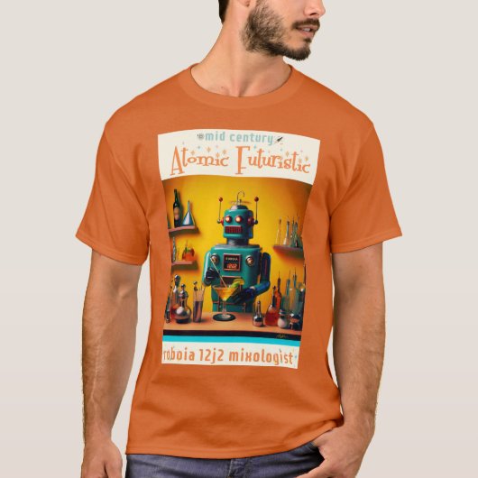 T-shirt Robot futuriste rétro ROBIA 12J2 Mixologue (Devant)