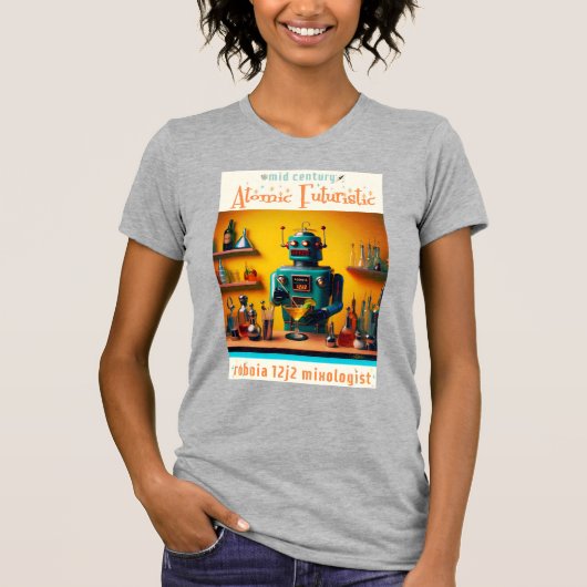 T-shirt Robot futuriste rétro ROBIA 12J2 Mixologue (Devant)