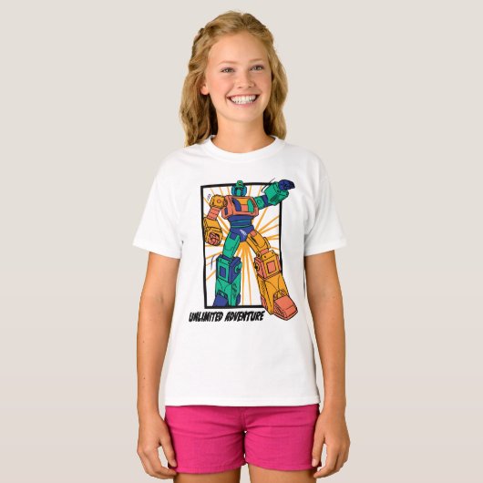 T-shirt Robot Guerrier géant : Aventure illimitée (Devant entier)
