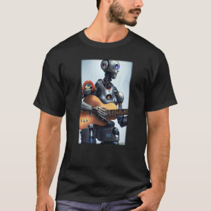T-shirt Robot Guitare Future Technologie Science Sci Fi Ma
