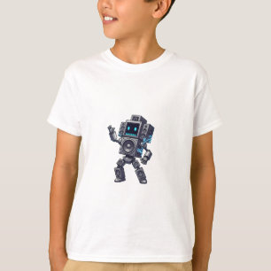 T-shirt Robot Haut-Parleur Rétro Pixel Enfants