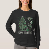 T-shirt Robot IA avec arbre de Noël Tech - Joyeux Techmas (Devant)