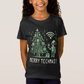 T-Shirt Robot IA avec arbre de Noël Tech - Joyeux Techmas (Devant)