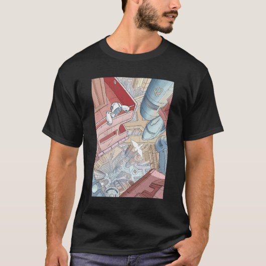 T-shirt Robot perdu dans un monde Moebius (Devant)