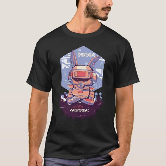 T-shirt Robot Rabbit Sci Fi Cyber Urban (Devant)