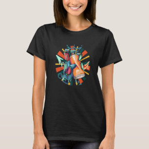 T-shirt Robot Rétro Peinture en Bombe Artiste Graffiti Vin