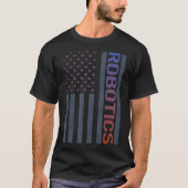 T-shirt Robot Robot Robot américain Drapeau (Devant)