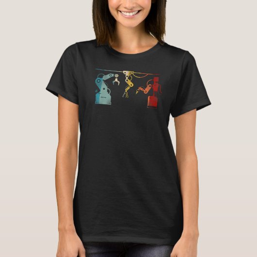 T-shirt Robot Robotics Engineer Retro Vintage (Devant)