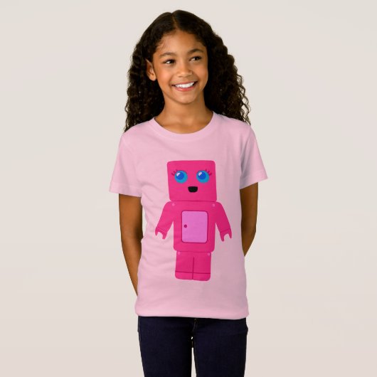 T-Shirt Robot rose (Devant entier)