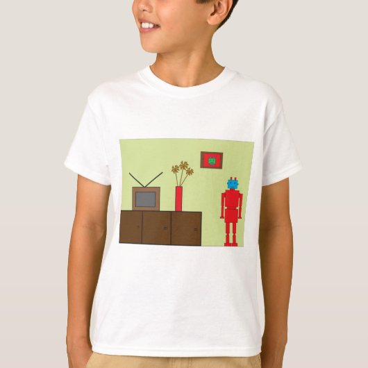 T-shirt Robot rouge rétro (Devant)