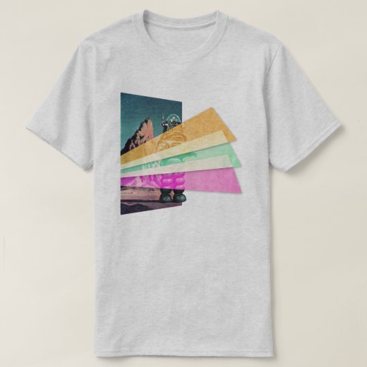 T-shirt Robot spatial Vaporwave (Design devant)