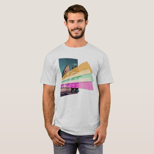 T-shirt Robot spatial Vaporwave (Devant entier)