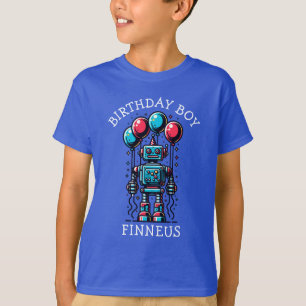 T-shirt Robot Theme Birthday Boy