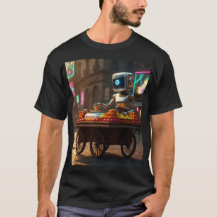 T-shirt Robot Vendeur de Fruits – Art de Fusion de Rue Égy