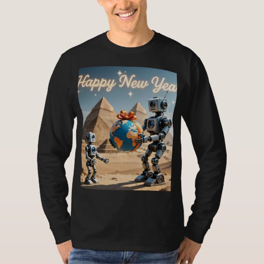 T-shirt Robotic New Year in Egypt (Devant)
