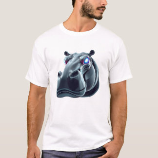 T-shirt Robotique Hippo Face Art