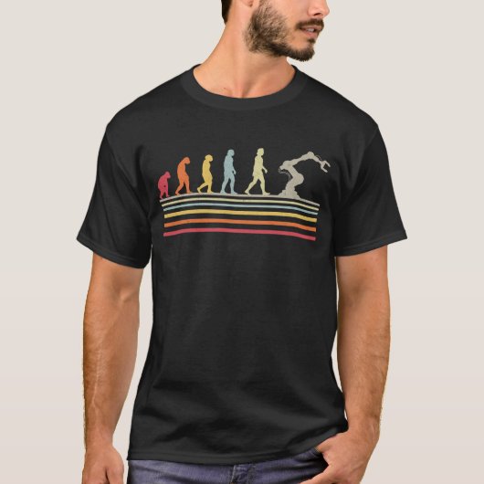 T-shirt Robotique Ingénieur Robotique Evolution Retro Vint (Devant)