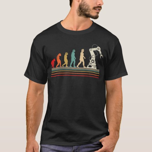 T-shirt Robotique Ingénieur Robotique Evolution Retro Vint (Devant)
