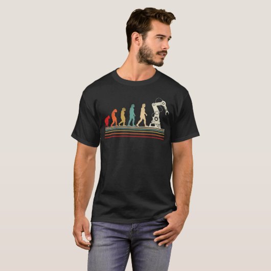 T-shirt Robotique Ingénieur Robotique Evolution Retro Vint (Devant entier)