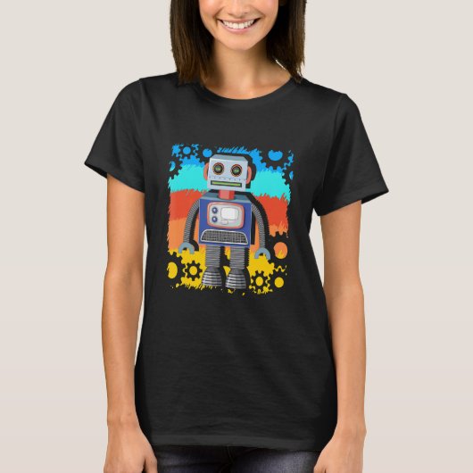 T-shirt Robotique Vintage rétro (Devant)