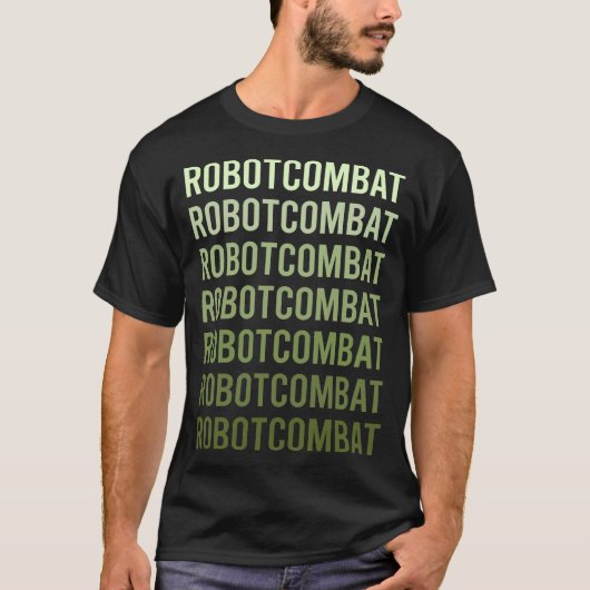 T-shirt Robots de combat de texte vert (Devant)