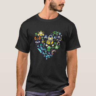 T-shirt Robots Rétro Comme Robot Coeur