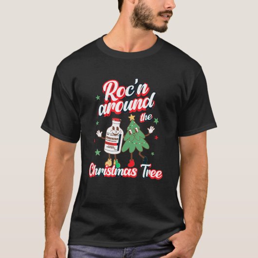 T-shirt Roc n Autour de l'arbre de Noël ER ED RN PACU ICU (Devant)