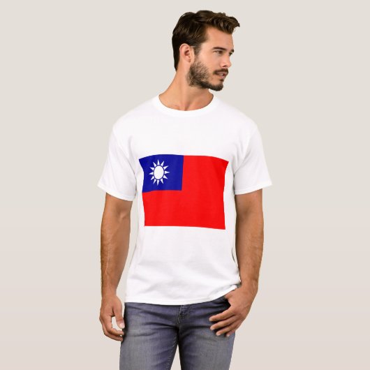 T-shirt ROC Taïwan - drapeau taiwanais - 中華民國國旗 - 青天白日滿地紅 (Devant entier)