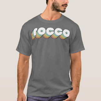 T-shirt Rocco Retro Typographie arc-en-ciel style défraîch