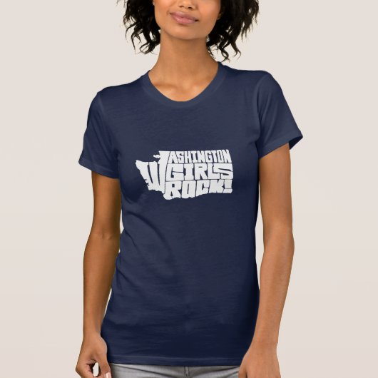 T-shirt Roche de filles de Washington ! (bleu) (Devant)