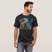 T-shirt Roche en cristal luisante d'huile d'arc-en-ciel (Devant entier)