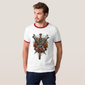 T-shirt Roche et rouleau crâne électrique (Devant entier)