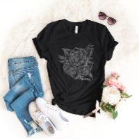 Roche n Rouleau noir Monochromatique Floral - Mama
