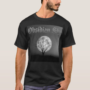 T-shirt Rocher de l'arbre de lune noire et blanche