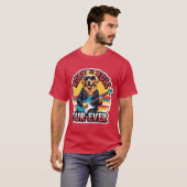 T-shirt Rocher et rouler fourrure jamais Golden Retriever  (Devant entier)
