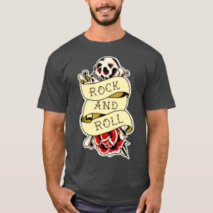 T-shirt rocher et rouler tatouage traditionnel