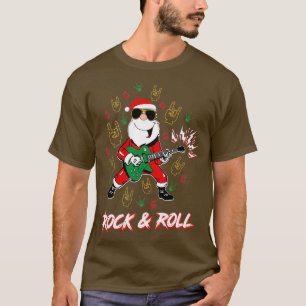 T-shirt Rocher Et Roulez Père Noël Magnifique Cool Noël C