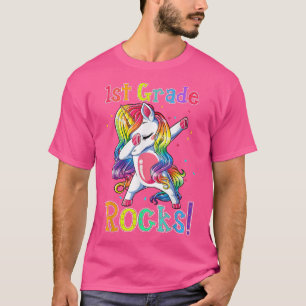 T-shirt Roches de 1ère année Dabbing Unicorn Funny Retour