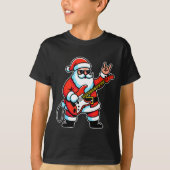 T-shirt Rock & Roll Christmas Santa Claus Guitar Playe (Devant)