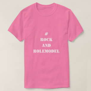 T-shirt # Rock and Rolemodel - White Editable.