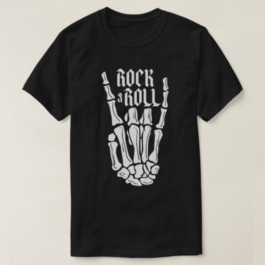 T-shirt Rock and Roll de la Main de Squelette (Design devant)
