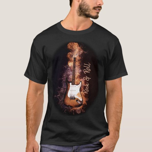 T-shirt Rock and Roll Guitare électrique Rock and Roll (Devant)