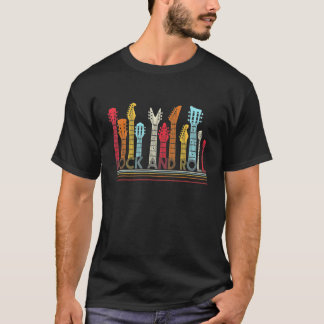 T-shirt Rock And Roll Music Vintage Retro Guitares