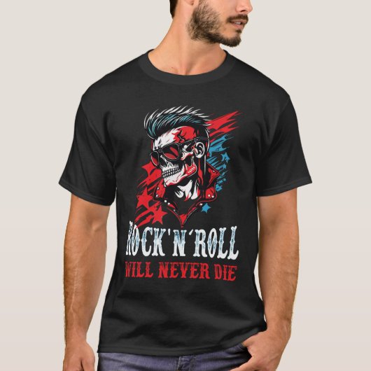 T-shirt Rock and Roll ne mourra jamais (Devant)