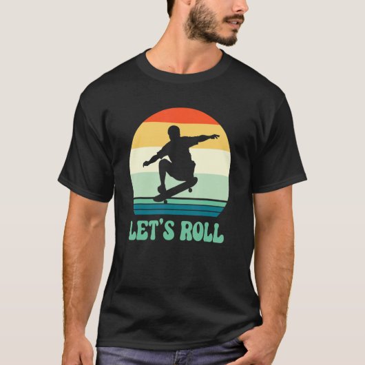 T-shirt Rock and Roll Skateboard I Love The 80's (Devant)